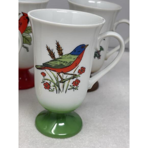 (6) Vintage 1960s Fred Roberts Songbird Pedestal Coffee Mug/Tea Cups Japan MCM - Picture 9 of 10